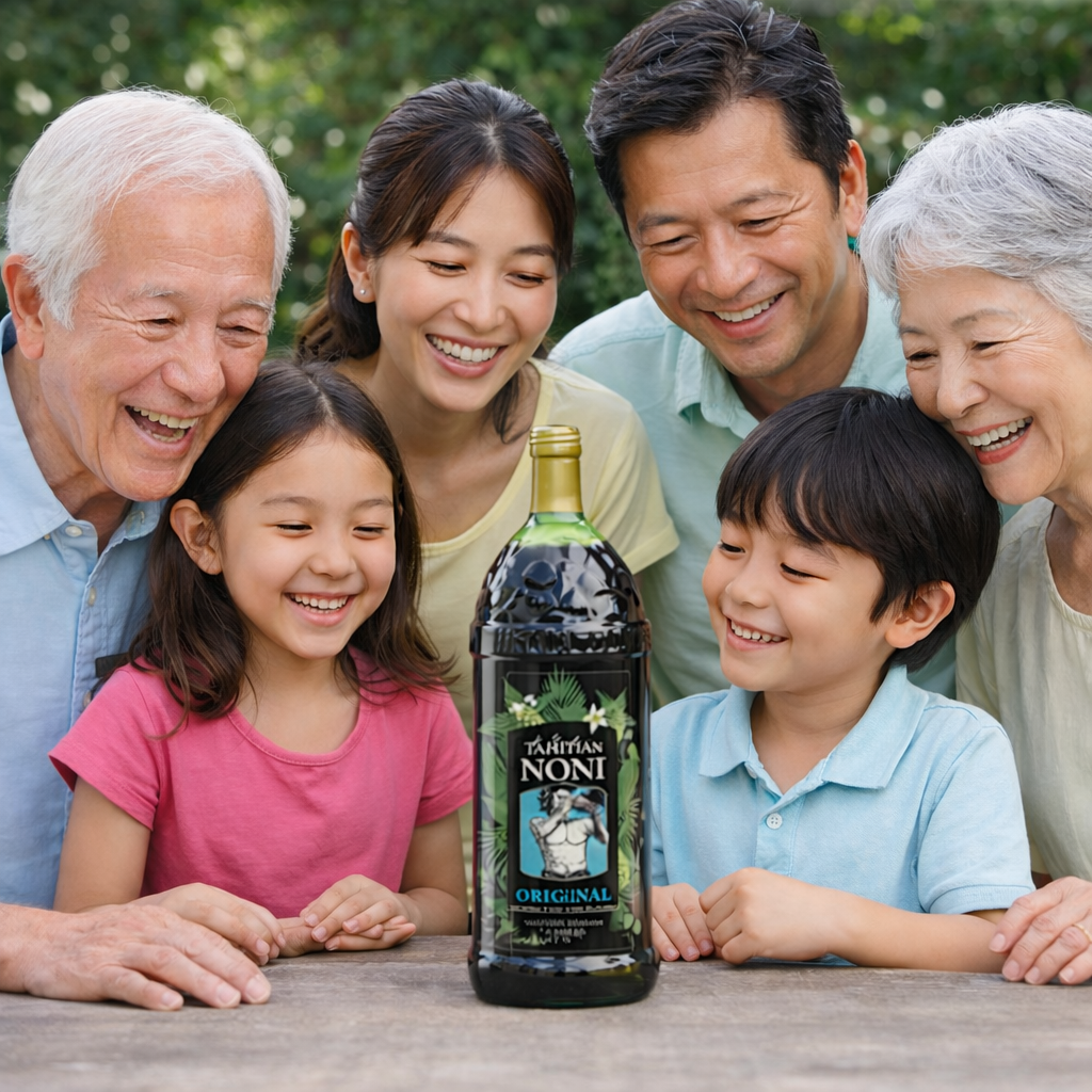 家族でノニを楽しむ